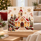 Snowy Christmas Church — room image