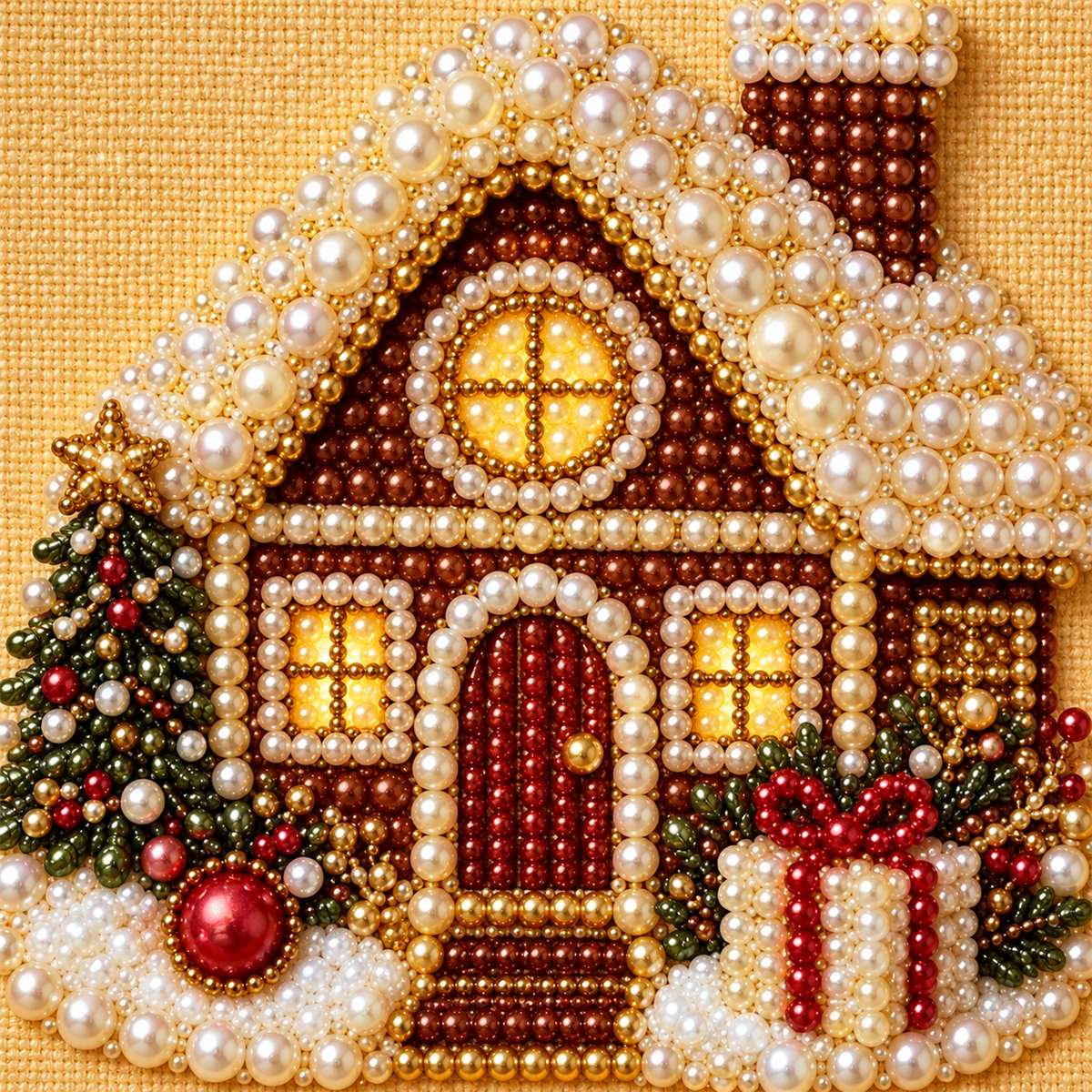 Snowy Christmas Cottage — detail image
