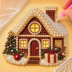 Snowy Christmas Cottage — process image