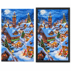 Snowy Christmas Village Diamond Painting Kit frame comparison