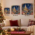 Snowy Church Christmas Night Pearl Diamond Painting Kit