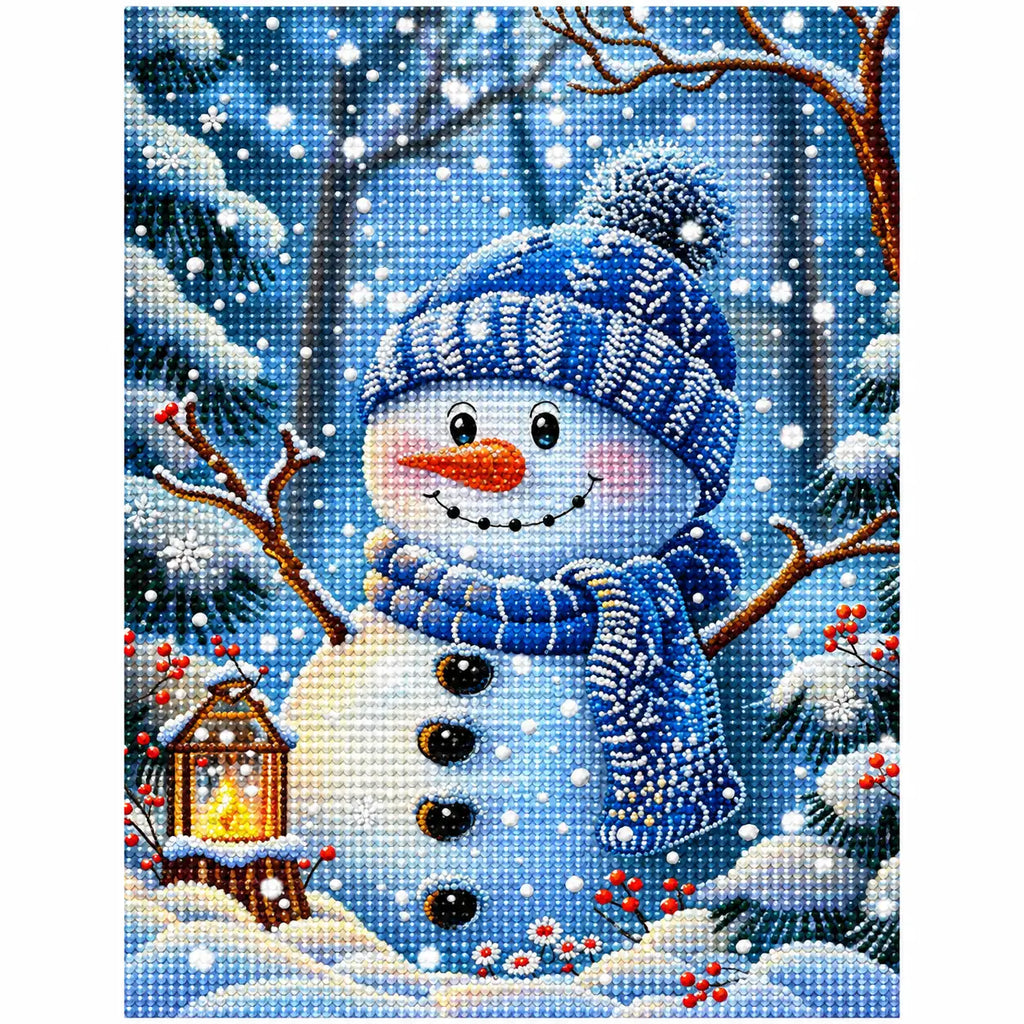 Finished diamond painting for Snowy Friends In Blue