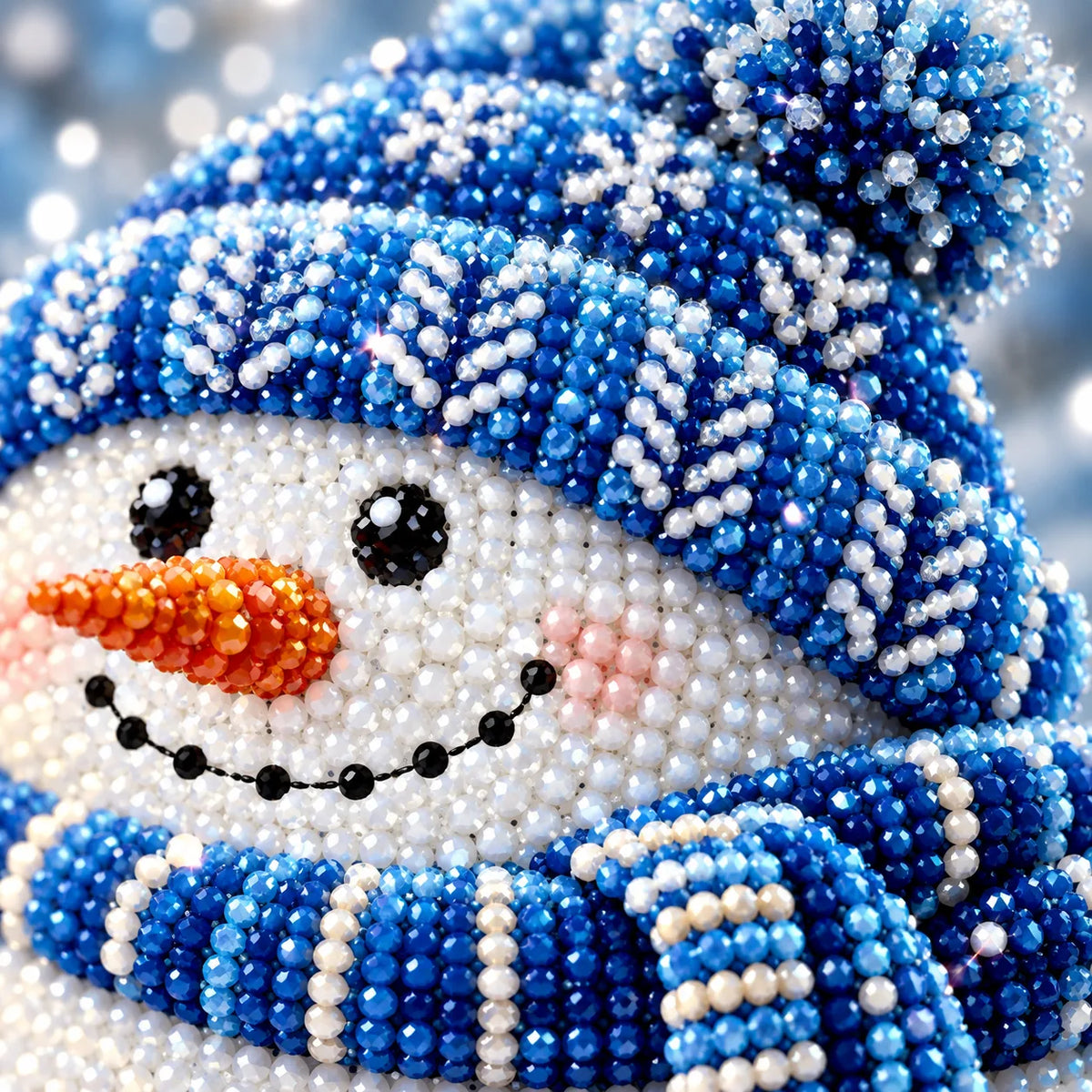Close-up diamond detail for Snowy Friends In Blue