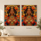 Framed and no-frame options for the Solar Lion Dancer diamond painting