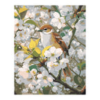 Songbird among White Blossoms completed artwork on a clean white background