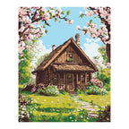 Spring Cabin under Cherry Blossoms completed artwork on a clean white background