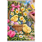Spring Chicks Daffodil Basket — diamond painting process with applicator pen