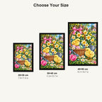 Spring Chicks Daffodil Basket — size comparison for 20 × 30, 30 × 40 and 40 × 50 cm
