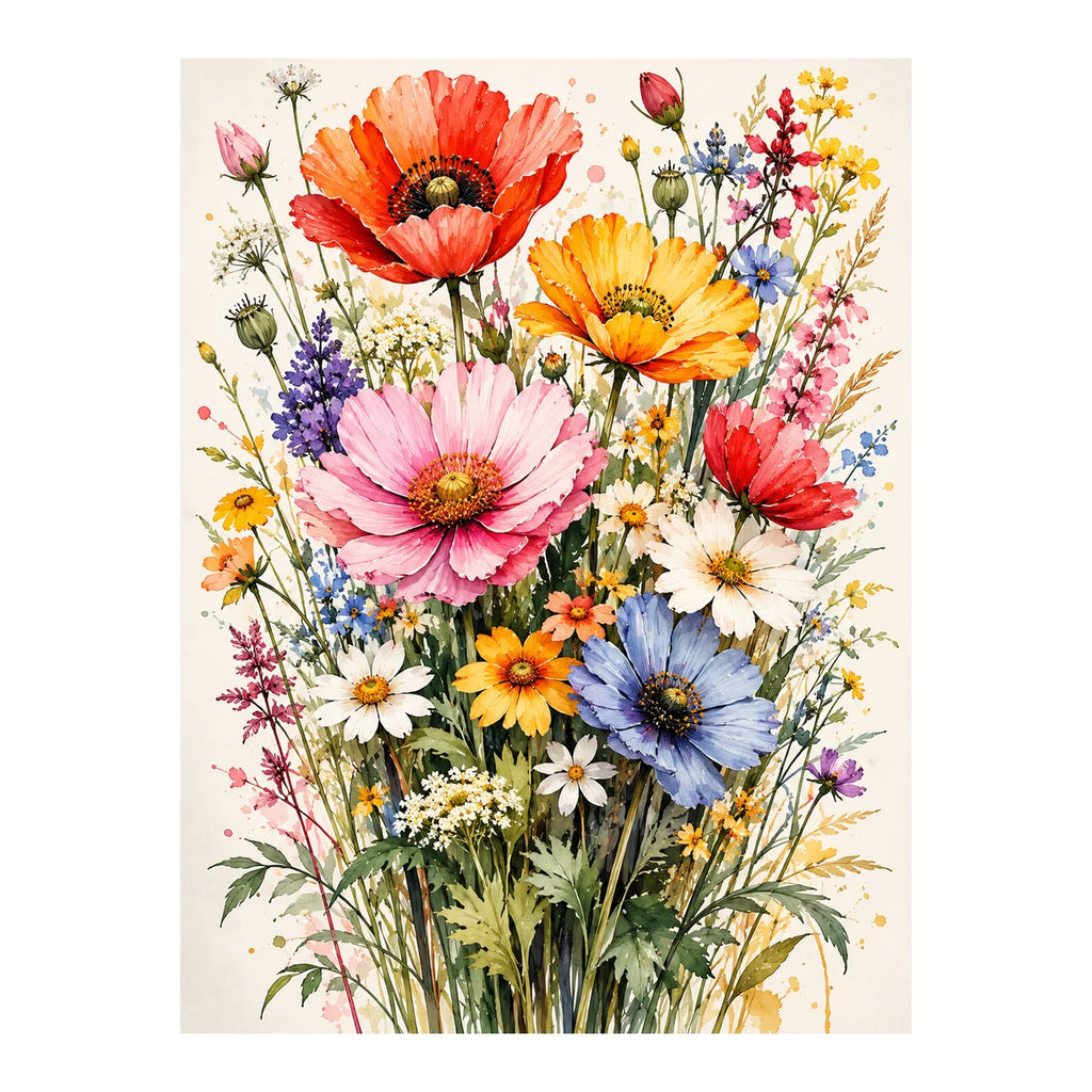 Original artwork showing spring meadow bouquet.