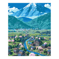 Original landscape artwork for Spring Valley At Mountains Foot Diamond Painting Kit