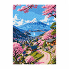 Finished diamond painting for Springtime By The Mountain