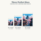 20 × 30, 30 × 40 and 40 × 50 cm size guide for Springtime In The Pagoda Village