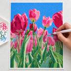 Diamond painting process for Springtime Tulip Bloom