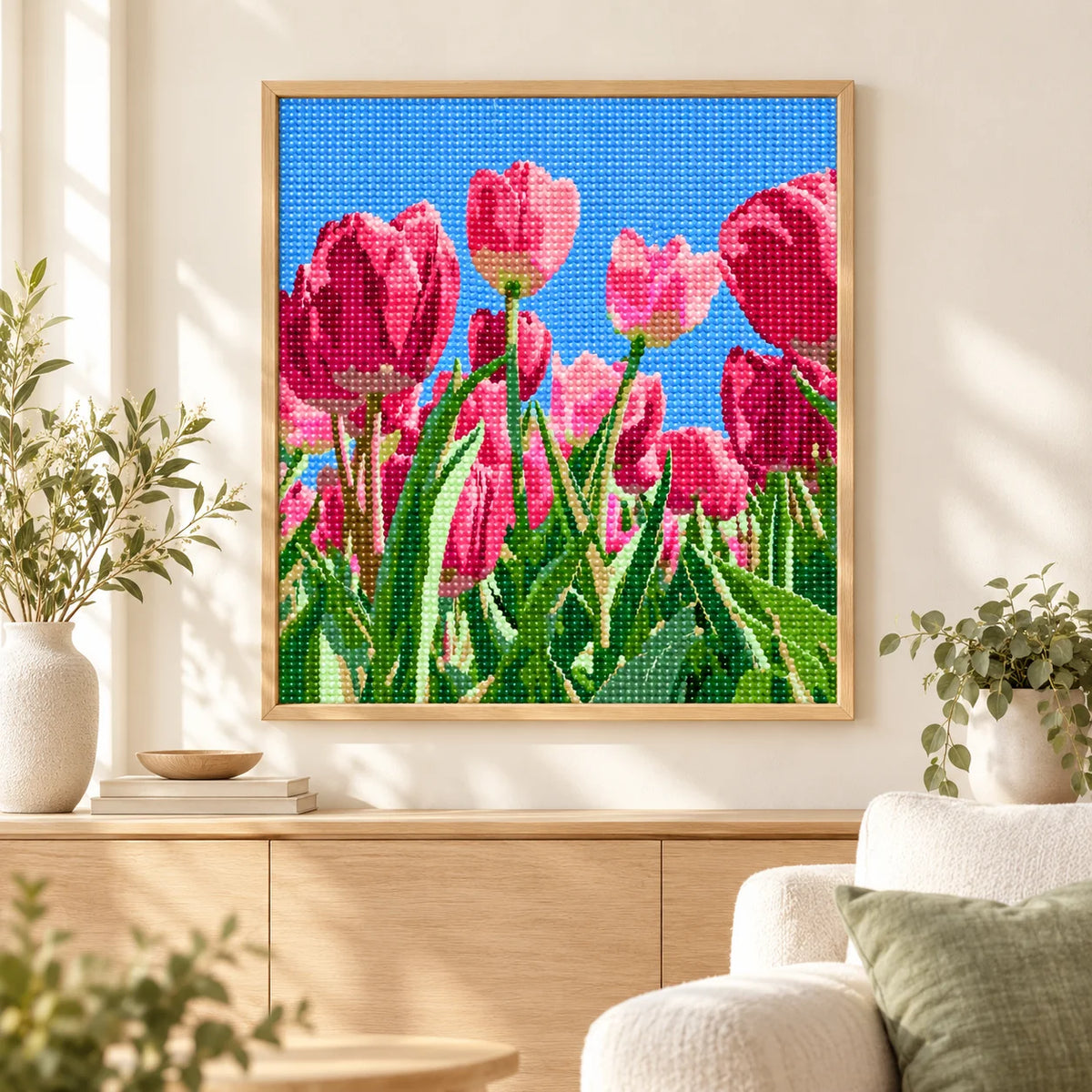 Home decor scene featuring Springtime Tulip Bloom