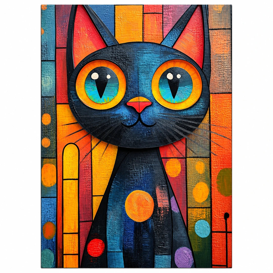 Stained Glass Blue Cat Diamond Painting Kit original artwork
