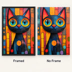 Stained Glass Blue Cat Diamond Painting Kit lifestyle scene