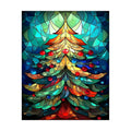 Stained Glass Christmas Tree Diamond Painting Kit original artwork on white background