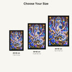 Stained Glass Dragon Crystal Roses — size comparison for 20 × 30, 30 × 40 and 40 × 50 cm