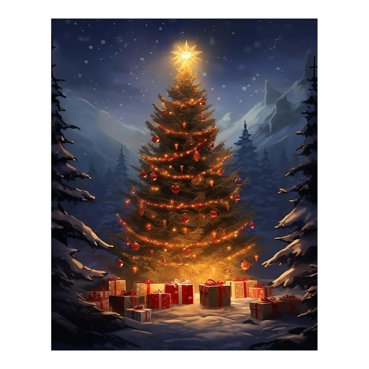 Original artwork for Star Over The Snowy Pines