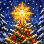 Close-up diamond detail for Star Over The Snowy Pines
