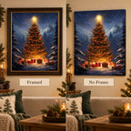 Framed and no-frame options for Star Over The Snowy Pines