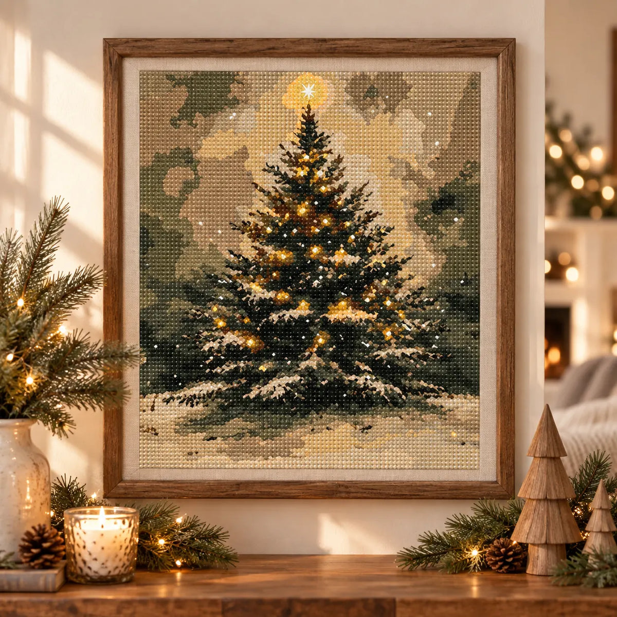 Home decor scene for Star Topped Woodland Christmas