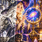 Star Witch Crystal Ball canvas and resin drill detail