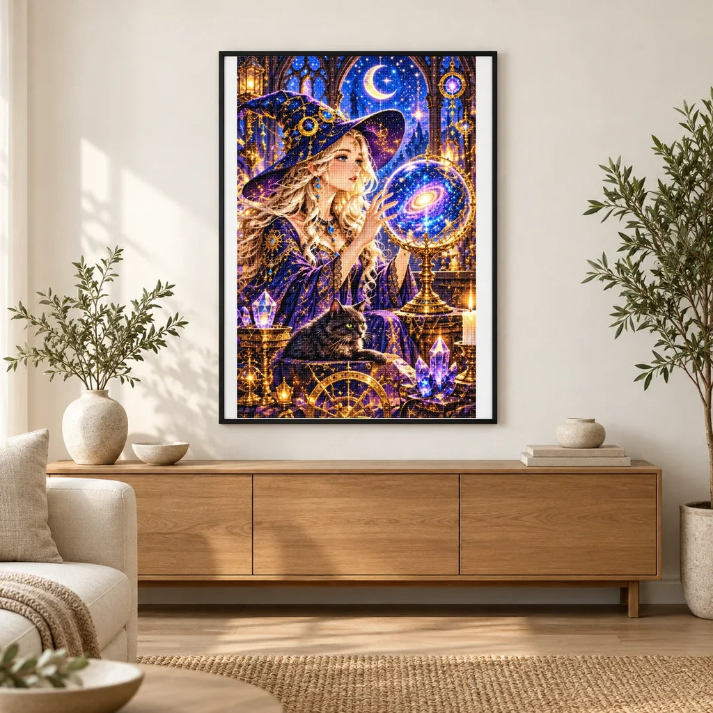 Star Witch Crystal Ball finished artwork in home décor