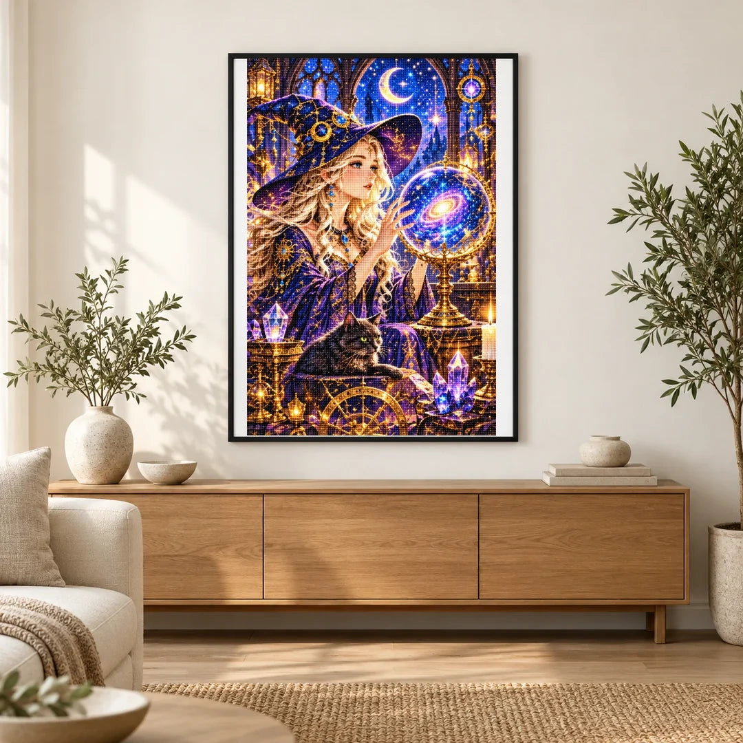Star Witch Crystal Ball finished artwork in home décor