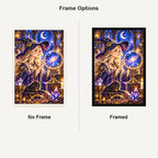 Star Witch Crystal Ball No Frame and Framed comparison