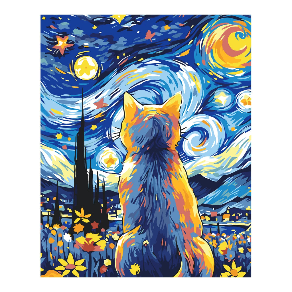 Original artwork for Starlit Gaze Diamond Painting Kit