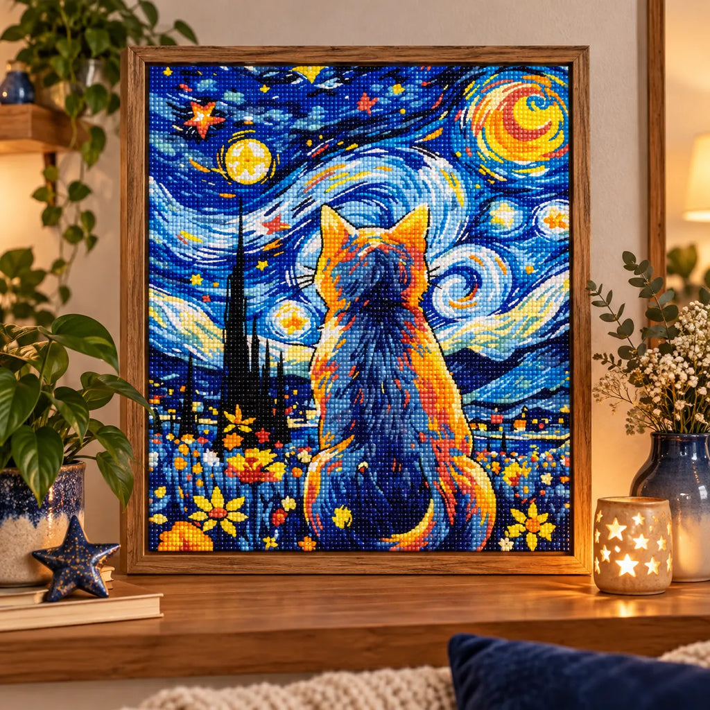 Home decor scene for Starlit Gaze Diamond Painting Kit