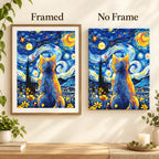 Framed and no-frame comparison for Starlit Gaze Diamond Painting Kit