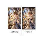 Steampunk Butterfly Lady Diamond Painting Kit No Frame and Framed comparison
