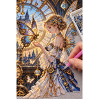 Steampunk Butterfly Lady Diamond Painting Kit diamond placement process