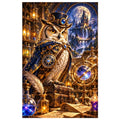 Steampunk Owl Alchemist original artwork on white