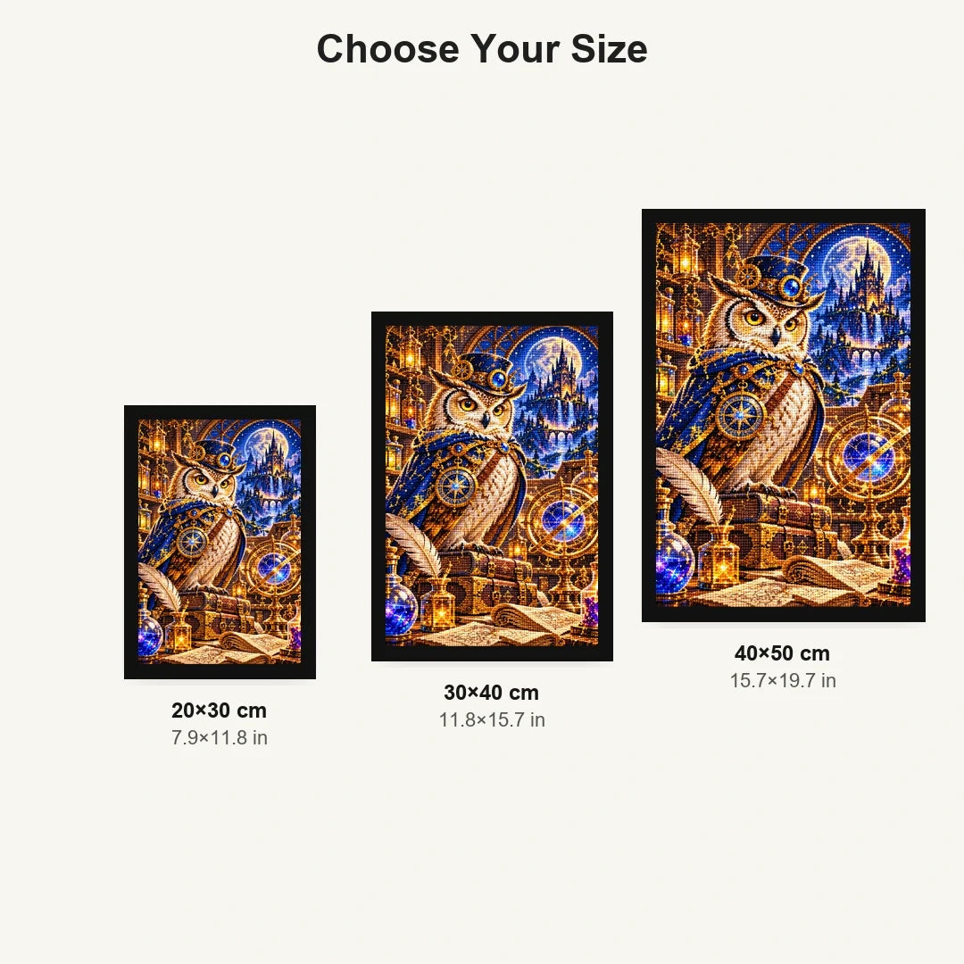 Steampunk Owl Alchemist size comparison