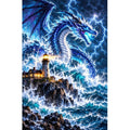 Storm Dragon Ocean Lighthouse — original artwork on a clean white background