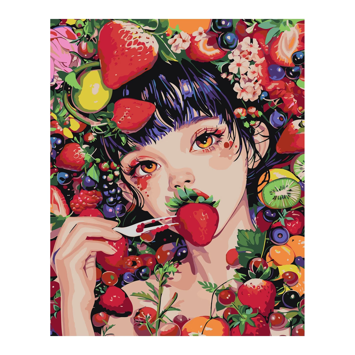 Original artwork showing strawberry kiss.