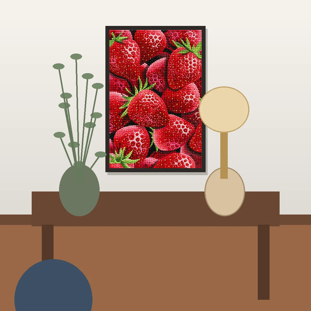 Strawberry Medley Diamond Painting Kit lifestyle view