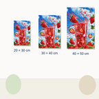 Strawberry Splash Diamond Painting Kit size view