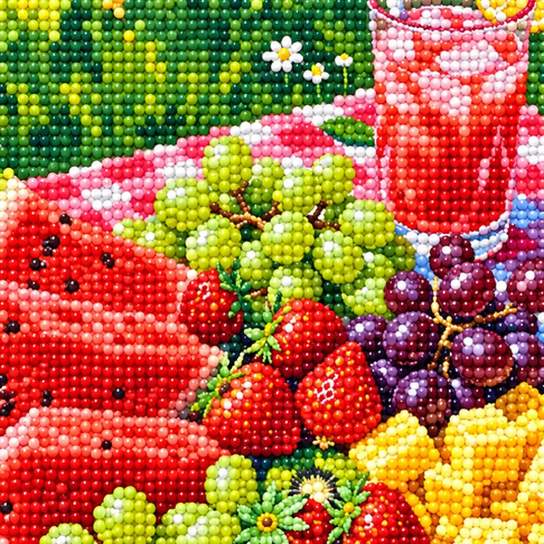 Summer Fruit Picnic Diamond Painting Kit detail view
