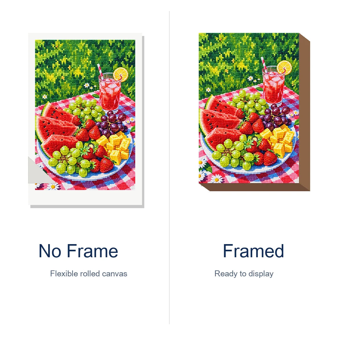 Summer Fruit Picnic Diamond Painting Kit frame view