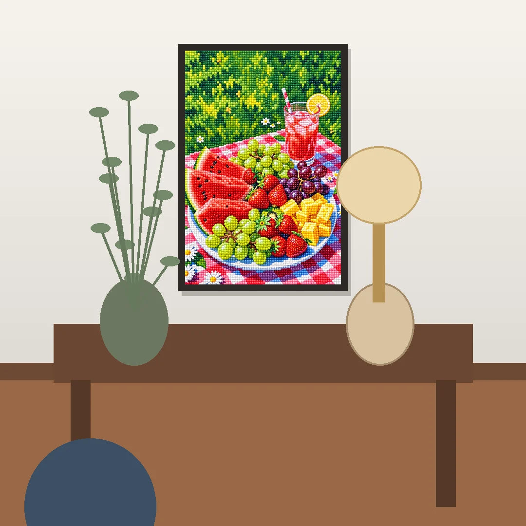 Summer Fruit Picnic Diamond Painting Kit lifestyle view