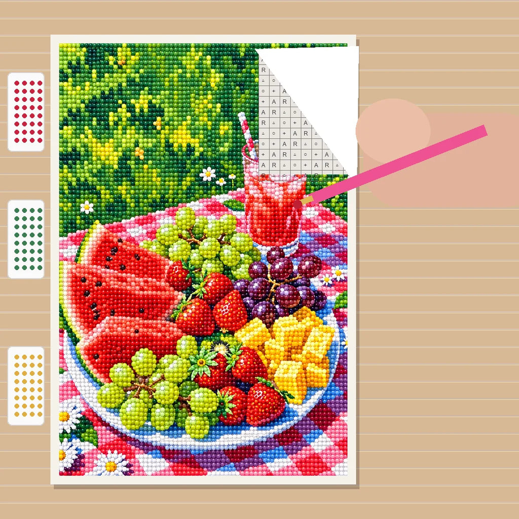Summer Fruit Picnic Diamond Painting Kit process view