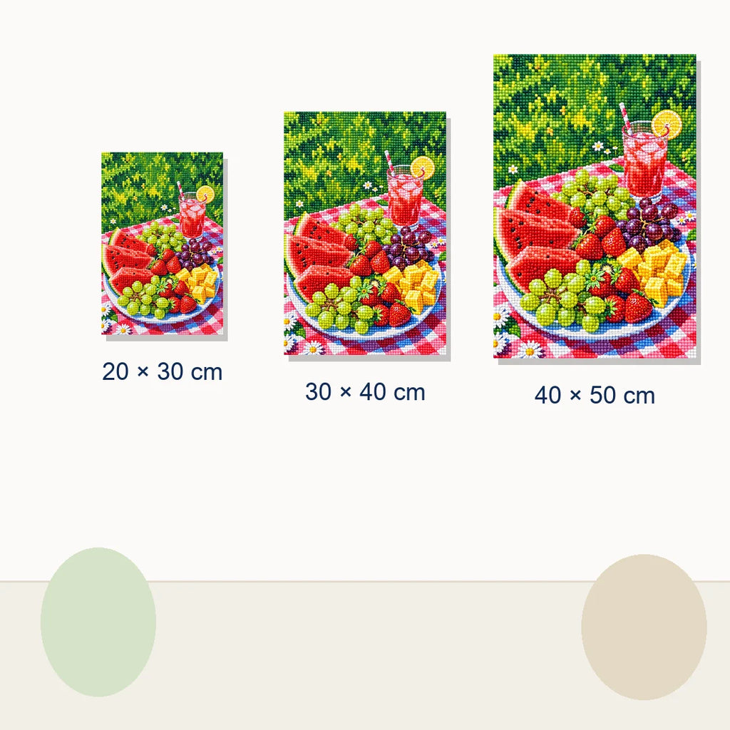 Summer Fruit Picnic Diamond Painting Kit size view