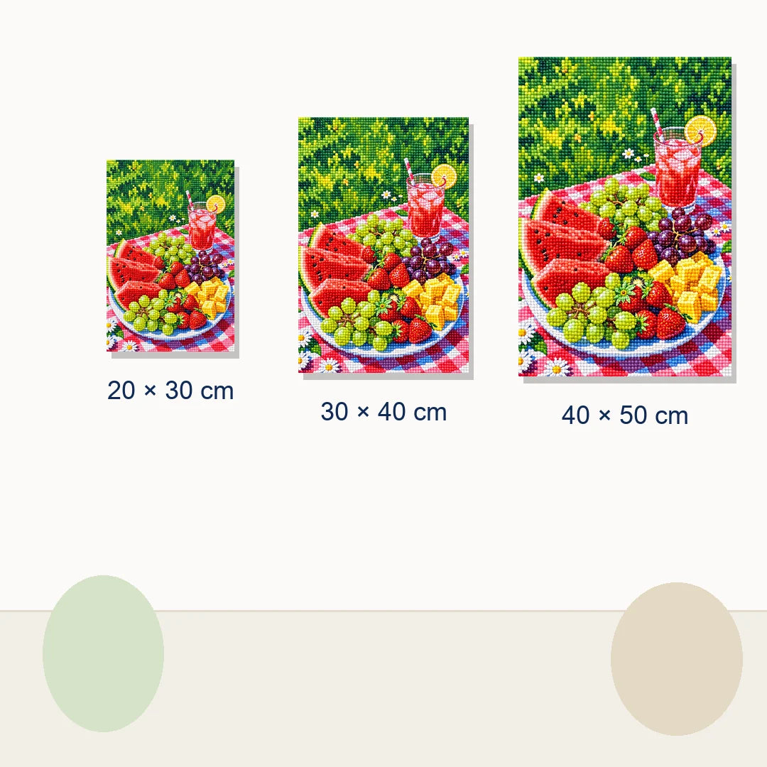Summer Fruit Picnic Diamond Painting Kit size view
