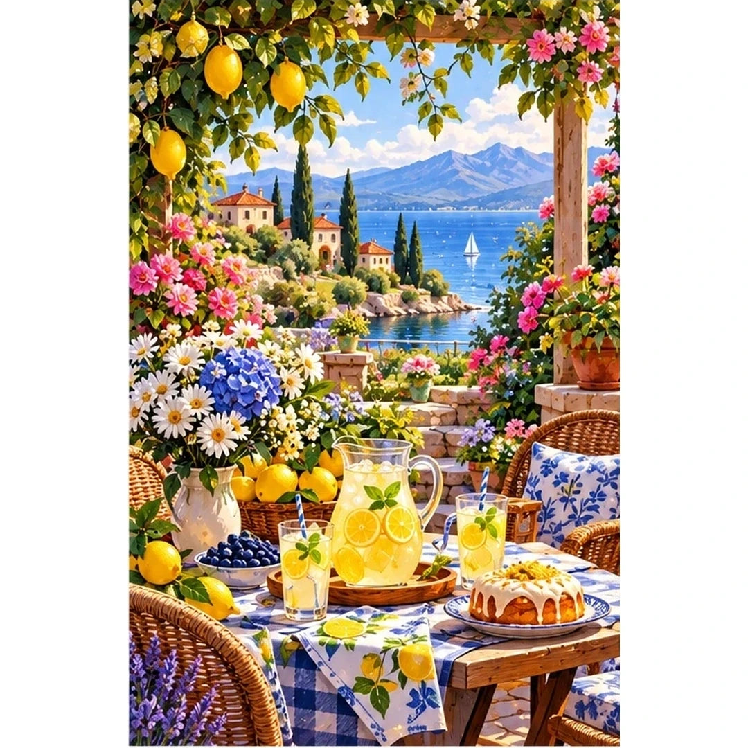 Summer Lemonade Garden Party — original artwork on a clean white background