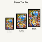 Summer Lemonade Garden Party — size comparison for 20 × 30, 30 × 40 and 40 × 50 cm