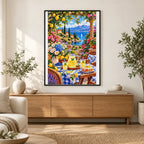 Summer Lemonade Garden Party — finished diamond painting displayed in a home interior